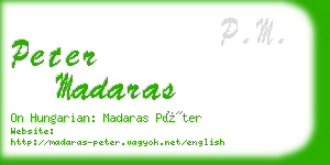 peter madaras business card